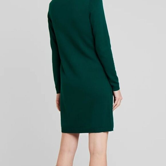 New With Tags Size XS EDC By Esprit Dark Green Long Sleeve Round Neck‎ Dress - Picture 3 of 14